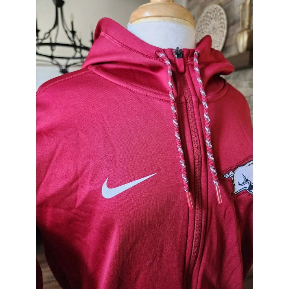 Nike Arkansas Razorbacks Therma-FIT Full Zip Hoodie Mens Small‎ Red